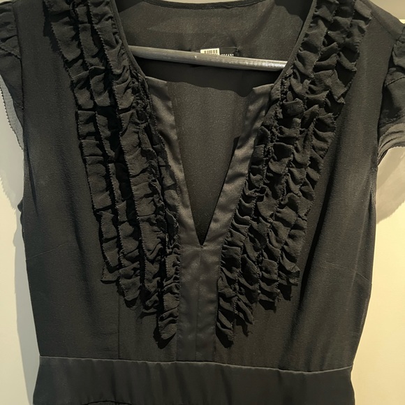 Black silk A Line dress - Picture 3 of 5